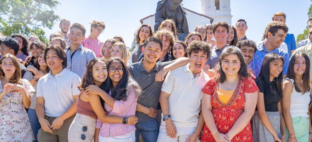 Students gathering outside