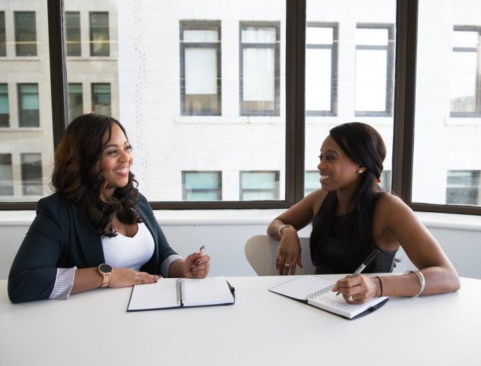 Women working together in an office