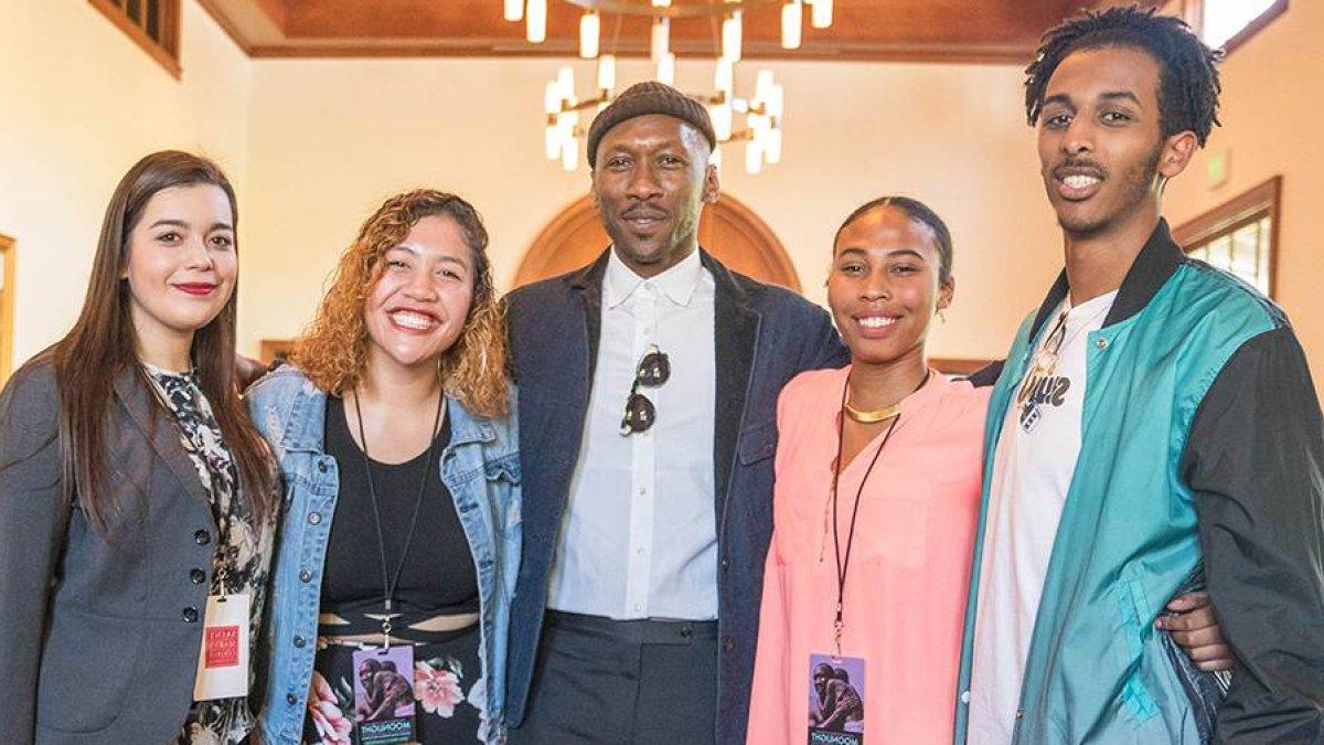 Mahershala Ali with Moonlight scholars